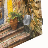 Mid-century modernist large abstract wall art in muted earth tones on acrylic glass, ideal for dining room ambiance.