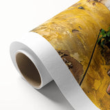 Art Deco style poster featuring a symmetrical door design in muted gold and black tones on rolled canvas.