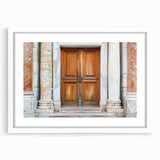 Extra large abstract art print featuring a textured white door design on a framed canvas, suitable for living room decor.
