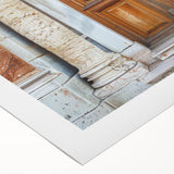 Art deco poster featuring a geometric door design in black and white, printed on rolled canvas.