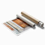 Extra large rolled print featuring a detailed floral design in muted tones, ideal for classy bathroom wall art.