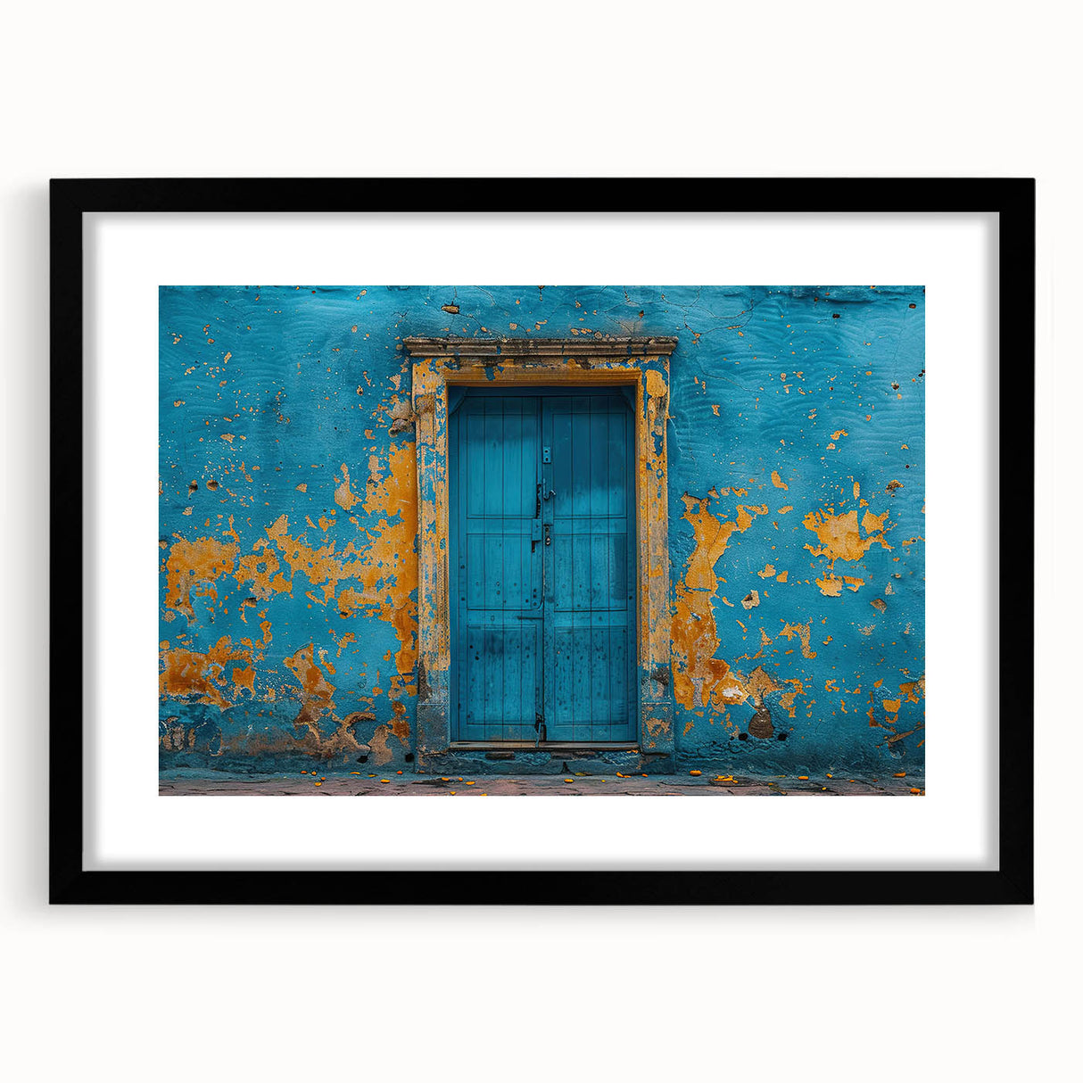 Extra large abstract art print featuring vibrant, colorful textures on a black framed canvas, suitable for living room decor.