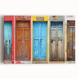 Black and white photograph of an ornate door, printed on stretched canvas, suitable for kitchen wall art.
