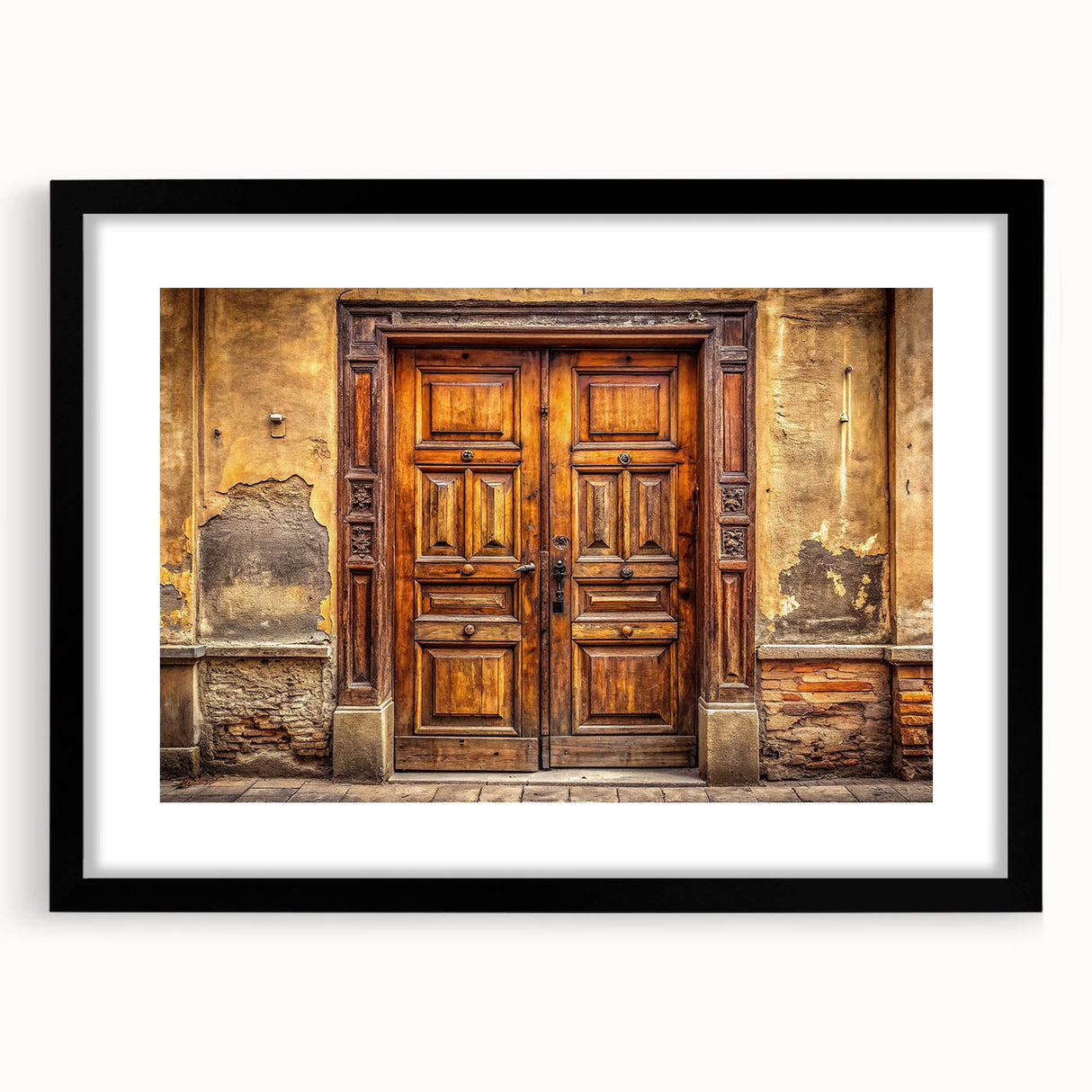 Extra large abstract art print featuring a colorful, textured design on a black framed canvas, ideal for living room decor.