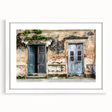 Extra large abstract art print featuring textured designs in neutral tones, framed in white, ideal for living room decor.