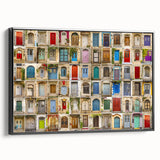 Black and white vintage poster art of a landscape, framed canvas, ideal for bedroom decor.