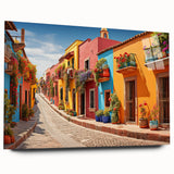 Large abstract wall art on acrylic glass depicting a geometric door design in muted tones.