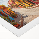 Art deco poster featuring a geometric pattern in gold and black on rolled canvas, suitable for dining room walls.