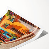 Extra large wall art featuring line art flowers in black on a white background, ideal for large living room decor.