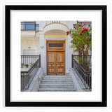 Abstract art print featuring vibrant, colorful textures on a large canvas, ideal for living room decor.