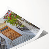 Extra large wall art featuring line art flowers on a rolled print, with monochrome hues, ideal for large living room decor.