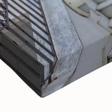 Large art of a black and white detailed door design on stretched canvas, suitable for bedroom wall placement.