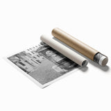 Extra large rolled print featuring a detailed floral design on a muted color palette, ideal for classy bathroom wall art.