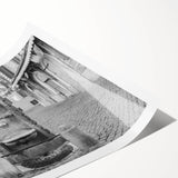 Extra large wall art featuring line art flowers in black on white, rolled print format, ideal for large living room decor.