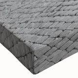 Large art of a black and white landscape painting on stretched canvas, featuring an architectural fountain design.