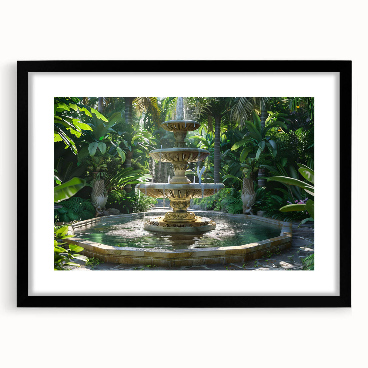 Extra large abstract art print featuring colorful, textured design on a black framed canvas, ideal for living room decor.