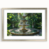 Textured abstract art print featuring fluid shapes in gray and silver, framed with a silver mat.