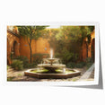Extra large rolled print of a fountain design in muted gray tones, ideal for art wall dining room or classy bathroom.