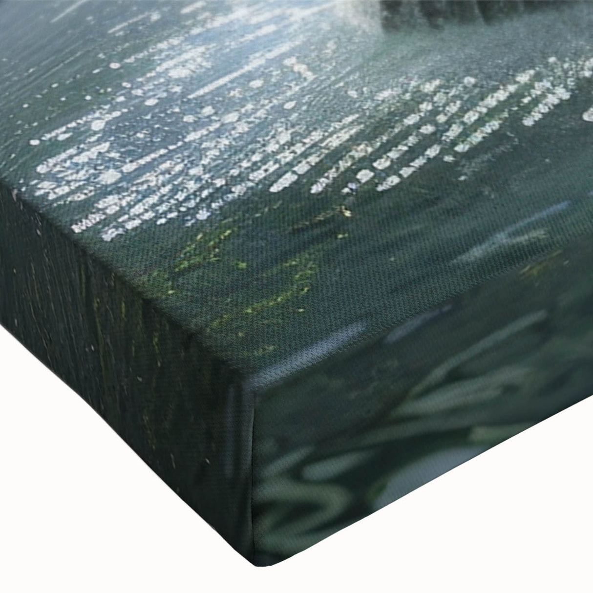 Large art of a black and white landscape painting on stretched canvas, ideal for bedroom wall decor.