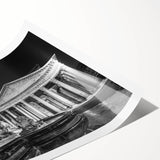 Extra large rolled print featuring line art flowers in black and white, ideal for large living room wall art.