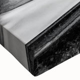 Black and white landscape art painting on stretched canvas featuring an architectural fountain design.