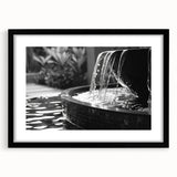 Extra large abstract art print featuring a vibrant, colorful textured design on a black framed canvas.