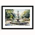 Extra large abstract art print featuring a colorful, textured fountain design on a black framed canvas.