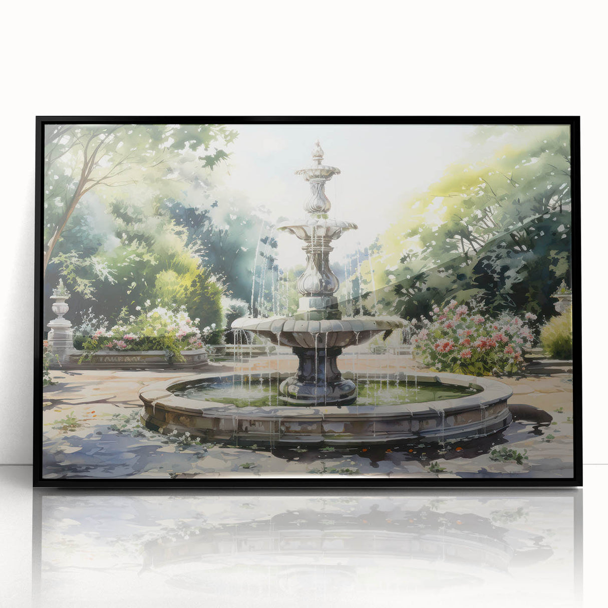 Large abstract wall art featuring swirling black and white patterns, framed in black acrylic.