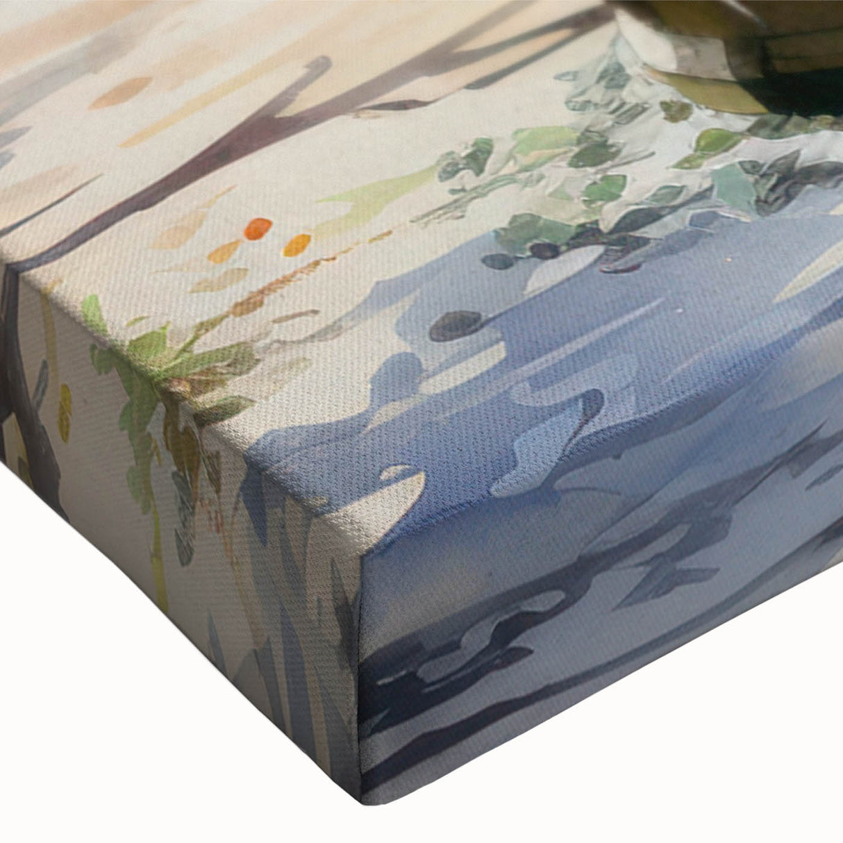 Black and white landscape art painting of a fountain design on stretched canvas, ideal for bedroom wall art.
