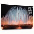 Large abstract wall art in mid-century modernist style on acrylic.