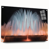 Large abstract wall art in mid-century modernist style on acrylic.
