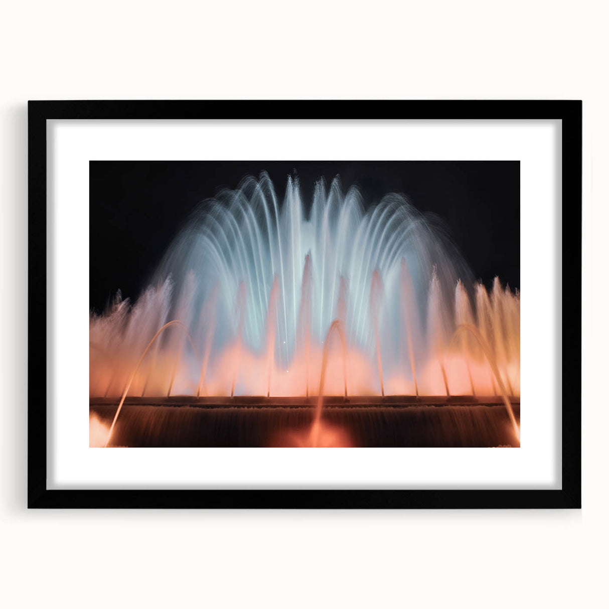 Extra large abstract art print featuring a colorful, textured design on a black framed canvas, ideal for living room decor.
