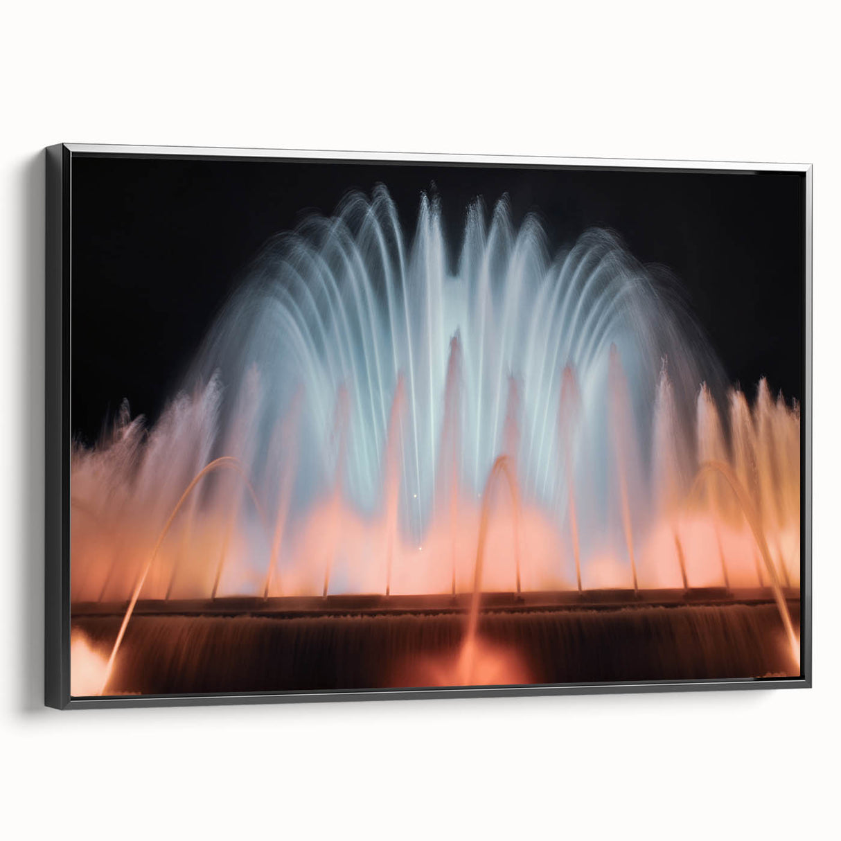 Extra large framed canvas featuring textured, colorful abstract art with black accents, ideal for living room decor.