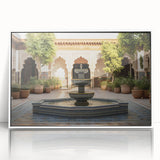 Art deco poster featuring a monochrome architectural fountain design on a framed acrylic, ideal for modern art wall decor.