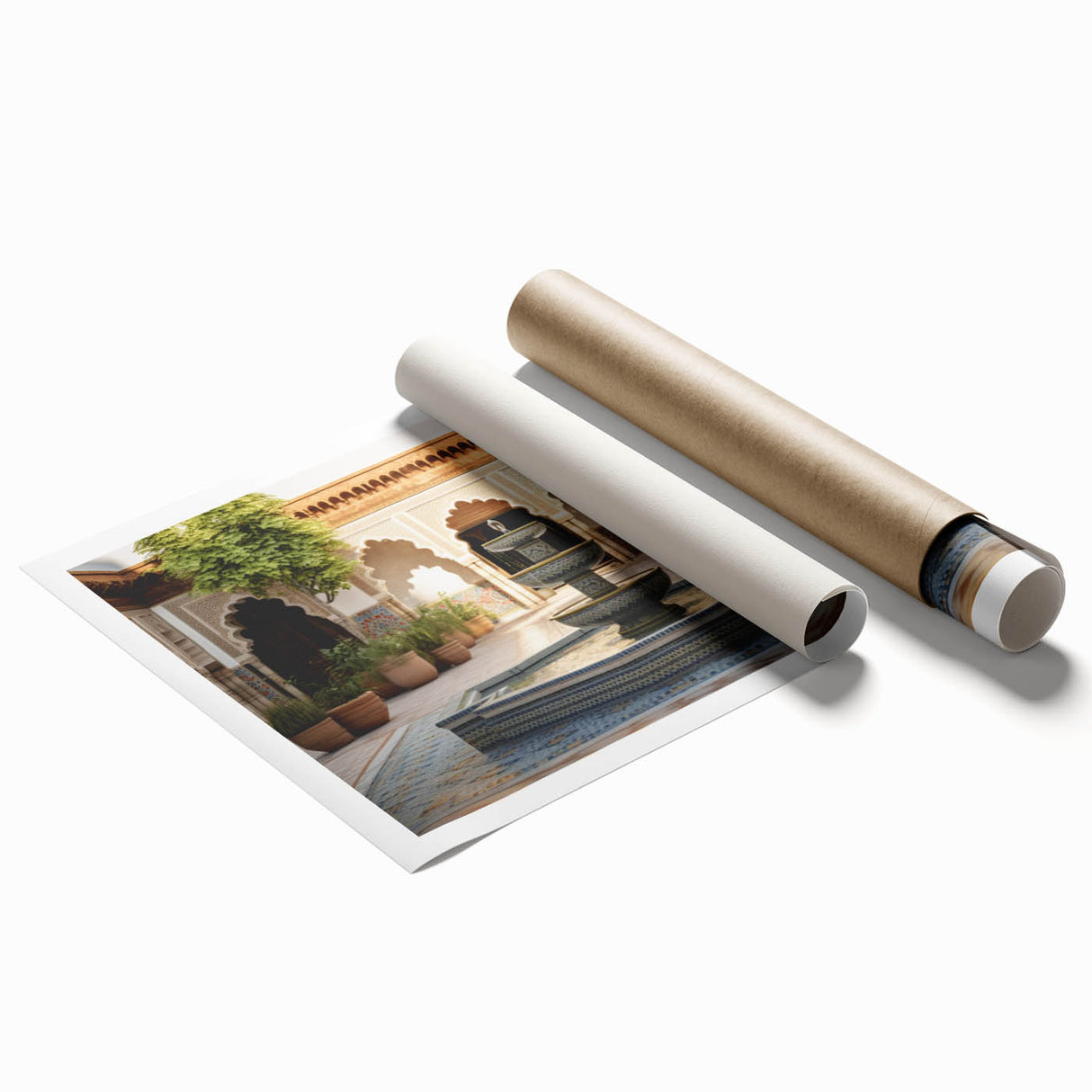 Extra large rolled print featuring a detailed floral design in soft pastel shades, ideal for classy bathroom wall art.