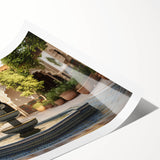 Extra large wall art featuring line art flowers in black and white on a rolled print, suitable for large living room spaces.