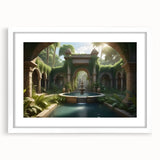 Abstract art prints featuring geometric patterns in muted gray and blue, framed in white, ideal for dining room decor.