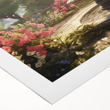 Art deco poster featuring a geometric fountain design in monochrome shades on rolled canvas, suitable for dining room walls.