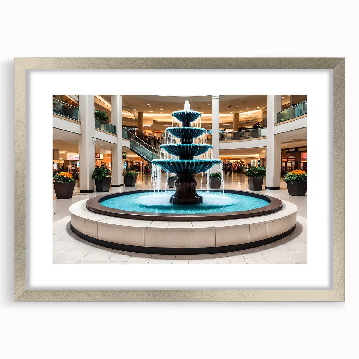 Abstract textured art in muted gray, with a silver frame, suitable for modern bedroom decor.