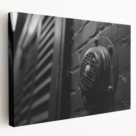 Large abstract architecture print on stretched canvas with neutral gray tones, ideal for kitchen wall art.