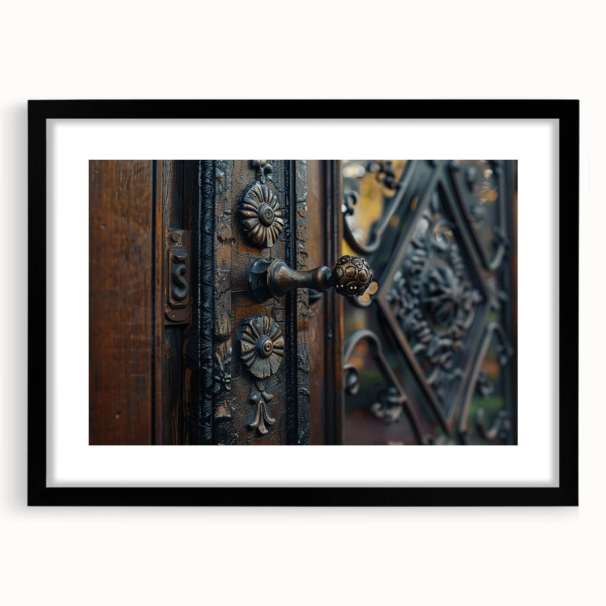 Extra large abstract art print featuring vibrant, colorful textures on a black framed canvas, ideal for living room decor.