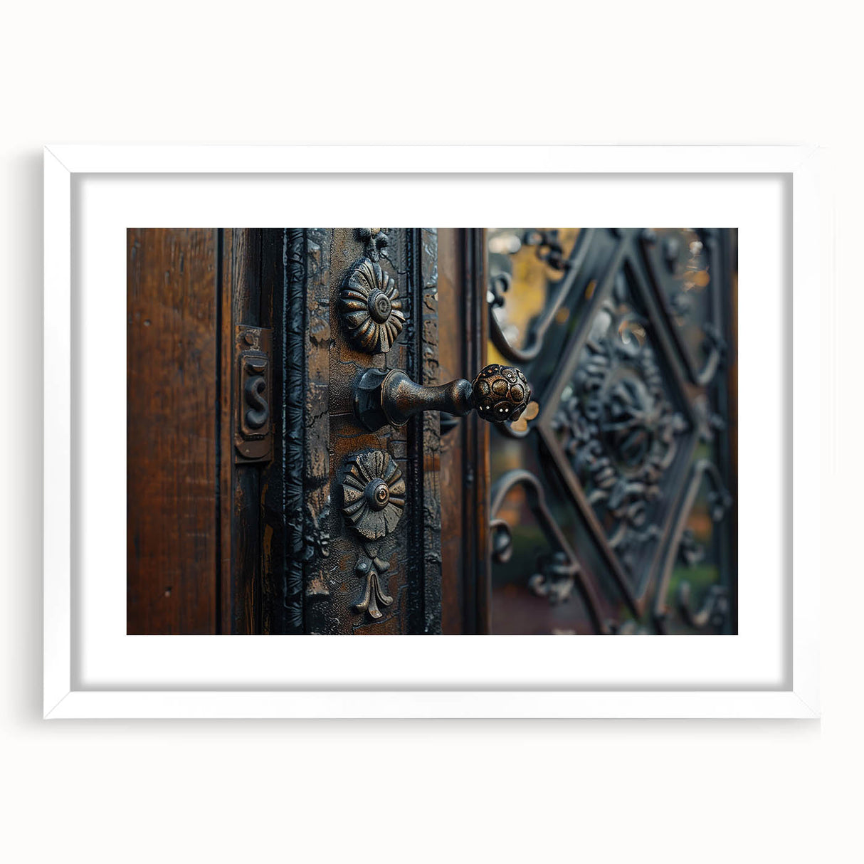Extra large abstract art print featuring textured swirls in neutral tones, framed in white, suitable for living room decor.