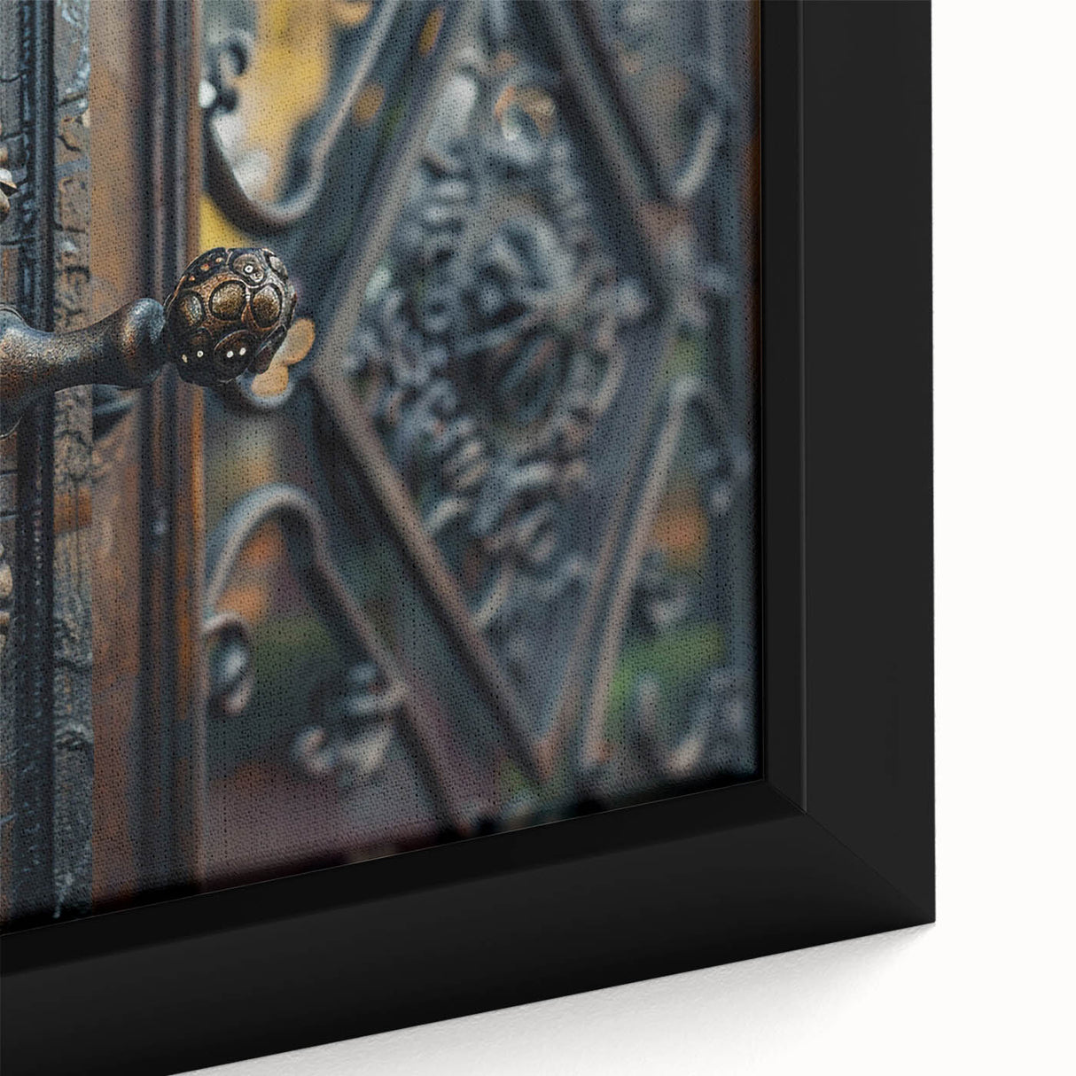 Extra large black wall art featuring textured, colorful abstract design on a framed canvas, suitable for living room decor.