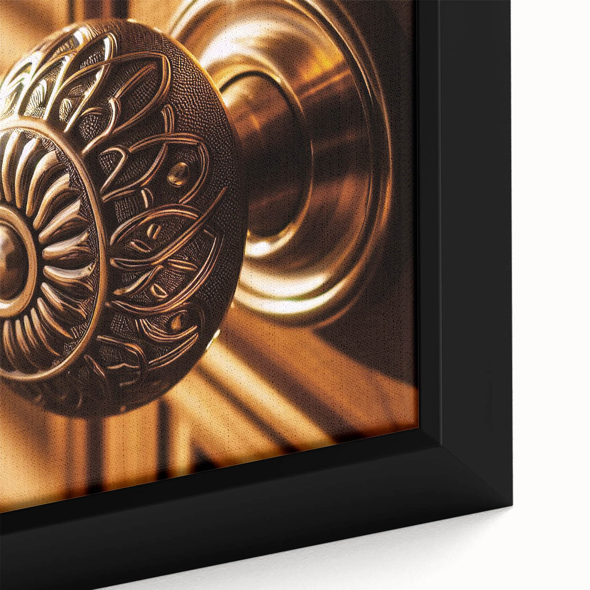 Framed canvas featuring textured, colorful abstract design with black accents, ideal for living room decor.