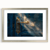 Abstract art print featuring swirling metallic tones on a framed canvas, ideal for modern dining room decor.