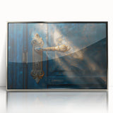 Art deco poster featuring a geometric pattern in silver and black on acrylic, ideal for modern art wall decor.