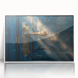Large acrylic print of a mid-century modernist architecture design in muted tones, suitable for modern art wall decor.