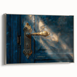 Extra large framed canvas featuring colorful vintage poster art of architectural designs, ideal for living room decor.