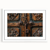 Extra large abstract art print in textured style with muted gray and blue tones on a white framed canvas.