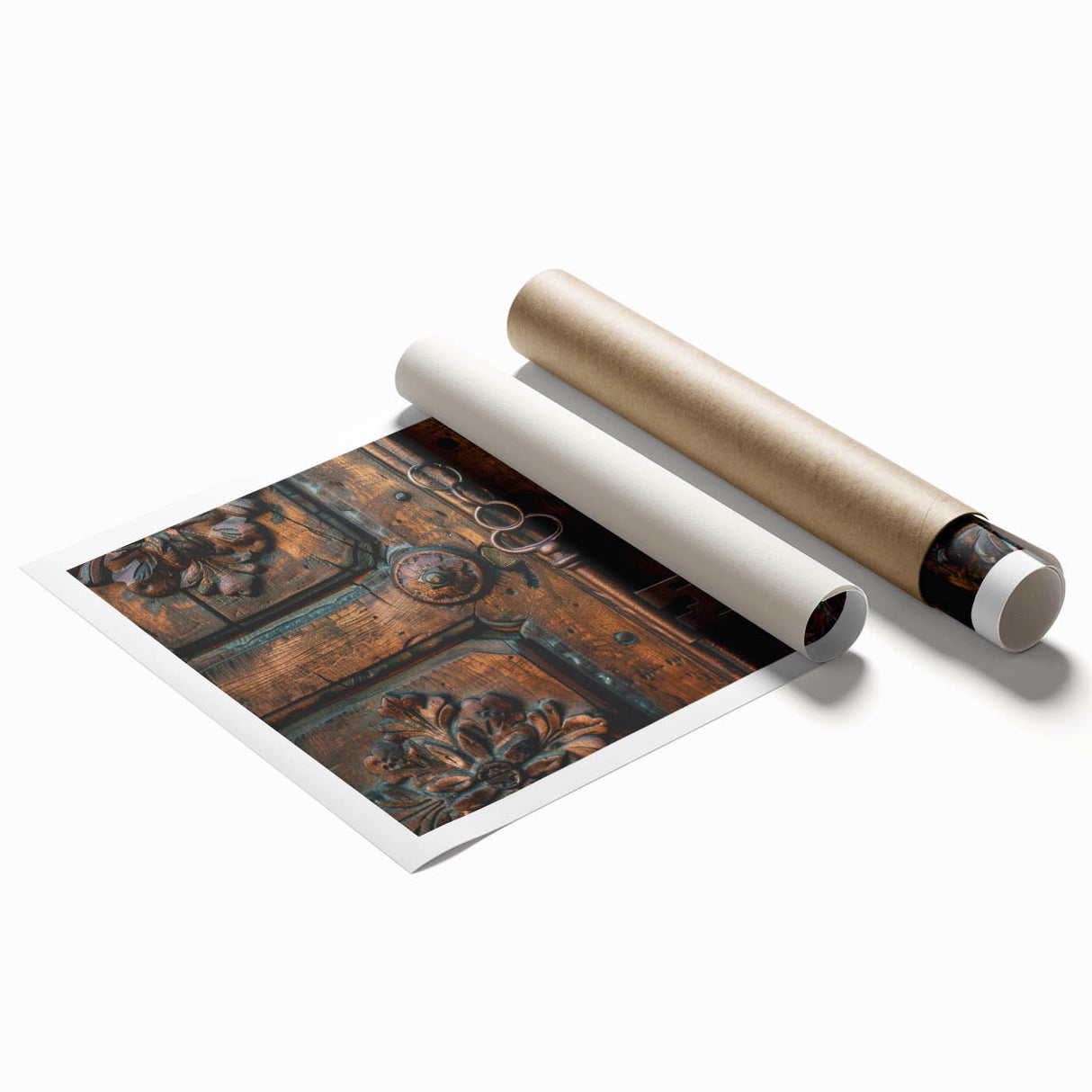 Extra large rolled print featuring a muted floral design in soft pastels, ideal for classy bathroom wall art.